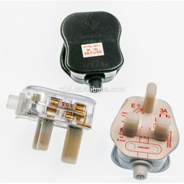 3A 13A UK ASSEMBLE PLUG transparent COULEUR